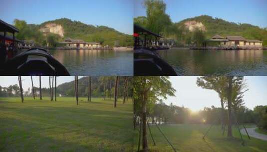 浙江绍兴柯岩景区高尔夫球场4K视频合集高清在线视频素材下载