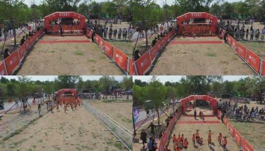 斯巴达勇士少年儿童户外体育运动比赛高清在线视频素材下载