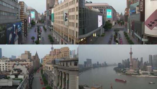 疫情下上海南京路步行街空镜高清在线视频素材下载