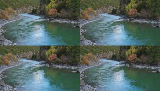 川西秋天的河流高清在线视频素材下载