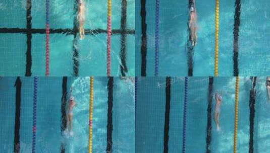 游泳池游泳深水区健身13高清在线视频素材下载