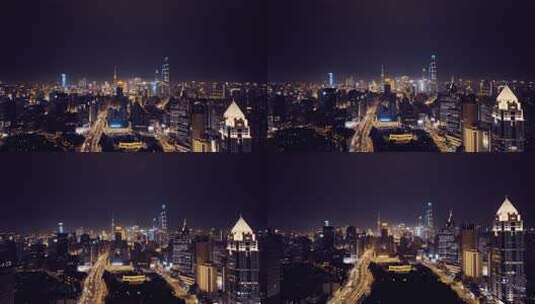 上海浦西夜景航拍高清在线视频素材下载