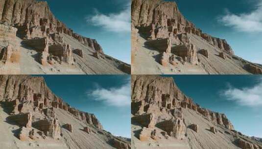 西藏旅游风光扎达土林山坡流沙高清在线视频素材下载