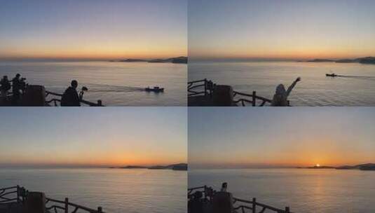 烟台长岛大黑山岛海上日出延时摄影高清在线视频素材下载