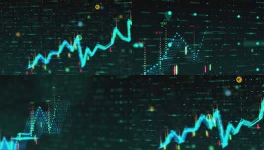 4K 股票视频，股票交易，金融数据分析高清在线视频素材下载