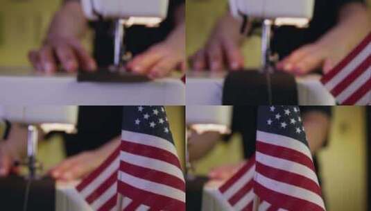 裁缝店里的美国国旗28高清在线视频素材下载