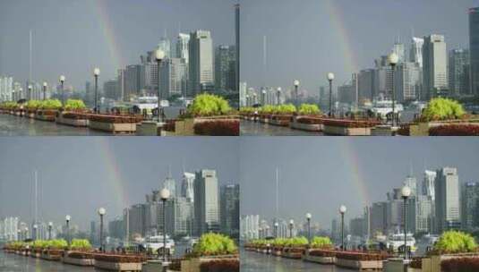 雨后彩虹双彩虹城市彩虹高清在线视频素材下载
