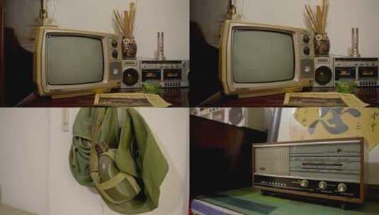 家庭老物件黑白电视高清在线视频素材下载
