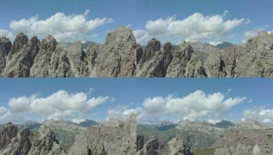 帕索花园附近的锯齿状山峰，白云石，意大利阿尔卑斯山高清在线视频素材下载