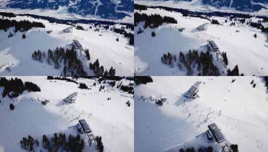 滑雪场的鸟瞰图高清在线视频素材下载