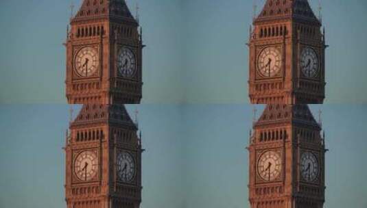 伦敦的夕阳映照这的大本钟高清在线视频素材下载