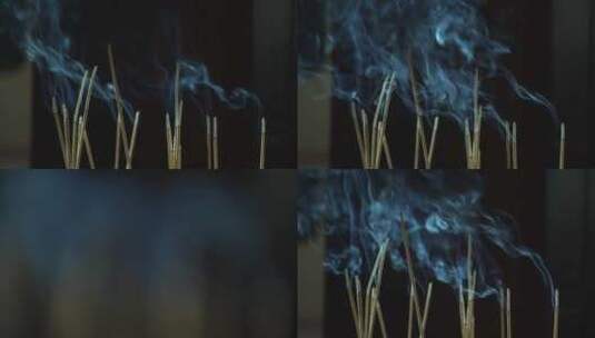 祭拜成吉思汗 成陵香烟高清在线视频素材下载
