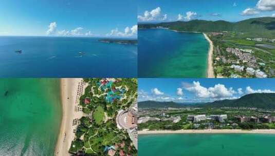 三亚亚龙湾度假酒店航拍高清在线视频素材下载