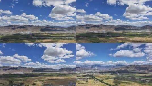 航拍西藏日喀则甲措雄乡自然风光高清在线视频素材下载