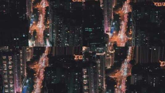 厦门城市夜景航拍高清在线视频素材下载