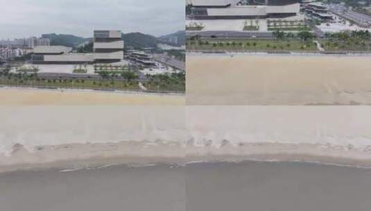 珠海规划展览馆航拍高清在线视频素材下载