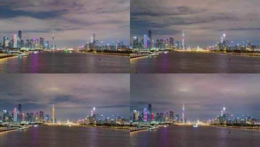 广东广州珠江新城夜景延时高清在线视频素材下载