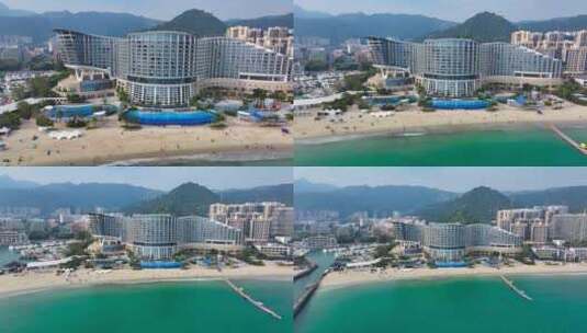 4K航拍深圳大梅京基洲际度假酒店1高清在线视频素材下载