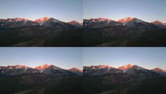 玉龙雪山日照金山高清在线视频素材下载