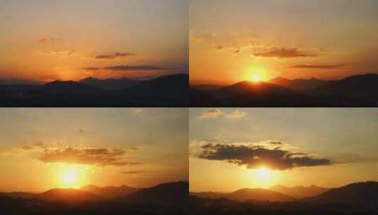 山峰日出延时太阳升起远山群山温暖阳光风景高清在线视频素材下载