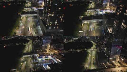 大气深圳城市航拍交通街道夜景高清在线视频素材下载