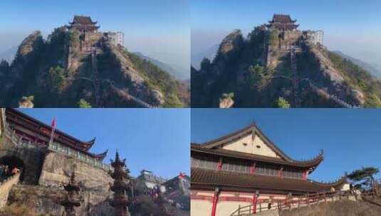 山顶寺庙祈福禅修禅意古建筑素材高清在线视频素材下载