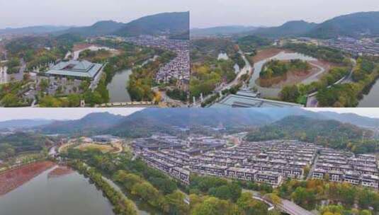 浙江绍兴会稽山景区大禹陵景区航拍越城区风高清在线视频素材下载