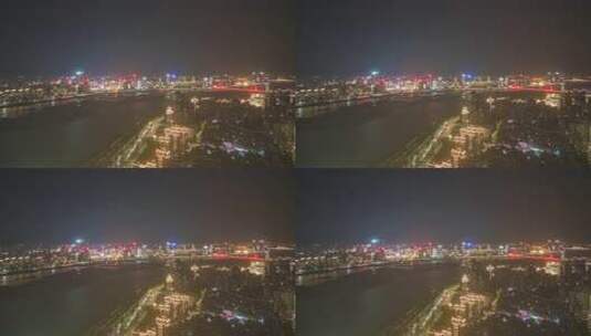 江西南昌城市夜景航拍移动延时高清在线视频素材下载