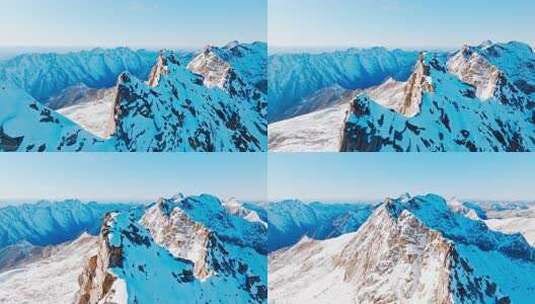 航拍四川阿坝黑水县达古冰川雪山风景高清在线视频素材下载