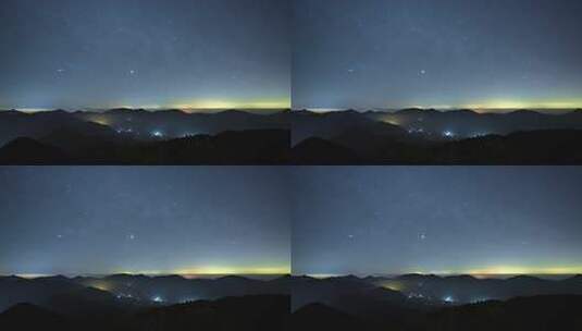 山间夜空繁星景色 流星划过高清在线视频素材下载