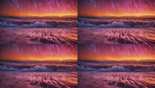 海边星空粒子特效背景高清在线视频素材下载