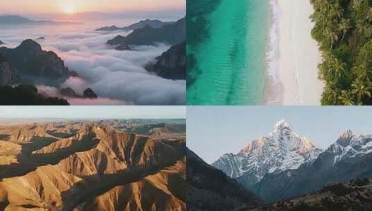 自然景观壮丽山河合集高清在线视频素材下载