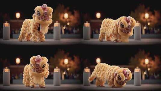 喜庆祥和金狮舞动庆典表演迎新年高清在线视频素材下载