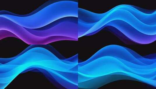 蓝色动感波浪抽象背景高清在线视频素材下载