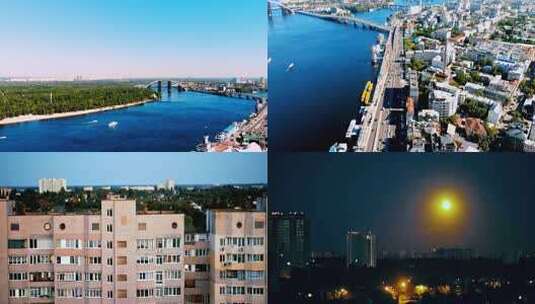 乌克兰 基辅标志性景观航拍高清在线视频素材下载