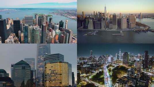 美国纽约城市摩天大楼航拍高清在线视频素材下载