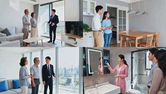 房地产销售带客户看房销售商品房高清在线视频素材下载