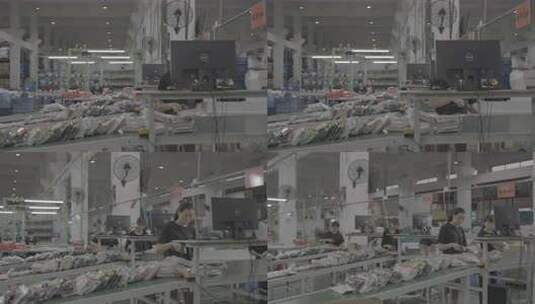 工厂流水线工人作业场景高清在线视频素材下载