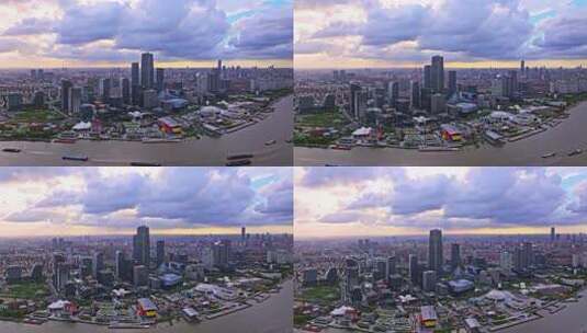 上海徐汇滨江西岸艺术中心CBD航拍高清在线视频素材下载