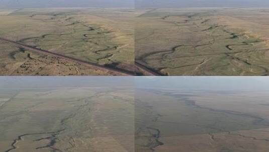 西北荒漠沟壑地貌、大地脉络、无人区航拍高清在线视频素材下载