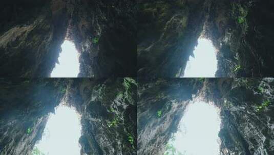 溶洞洞口自然景观素材高清在线视频素材下载