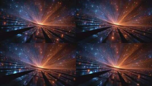 星光璀璨科技未来之路无限延伸高清在线视频素材下载