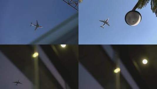 飞机划过天空航道高清在线视频素材下载