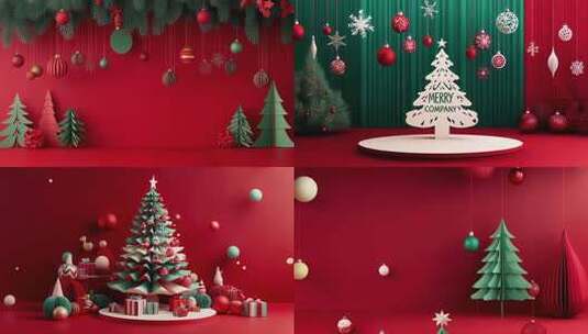 雪花圣诞树圣诞节新年节日气氛高清在线视频素材下载