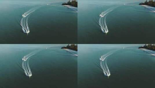 无人机拍摄的船只航行高清在线视频素材下载