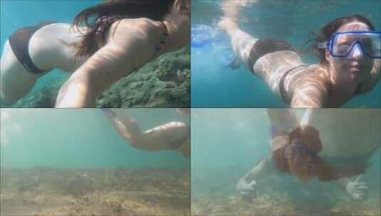 潜水员潜水实拍高清在线视频素材下载