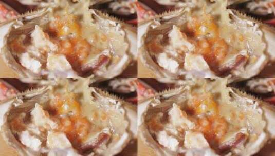蟹黄蟹肉蟹膏高清在线视频素材下载