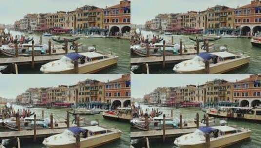 威尼斯大运河上的轮渡高清在线视频素材下载
