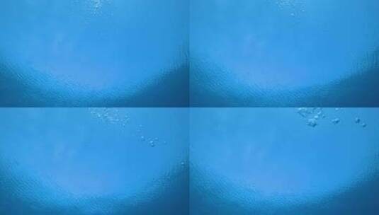 飘气泡的蓝色水高清在线视频素材下载