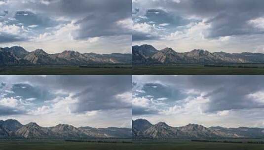 内蒙古阴山山脉航拍高清在线视频素材下载